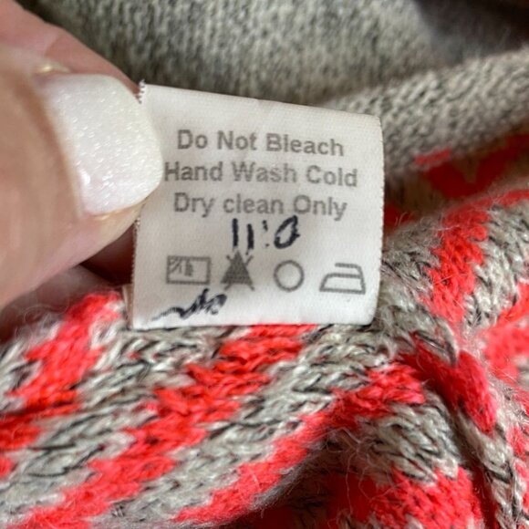 Petrol Womens Grey and Red Marled Open Cardigan with Fringe Size S/M Boho - Picture 5 of 9